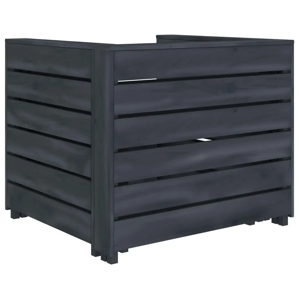 2 Piece Garden Pallet Lounge Set Grey Wood Price