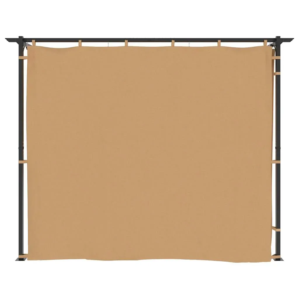 Gazebo with Curtains 6x3 m Taupe Steel Price