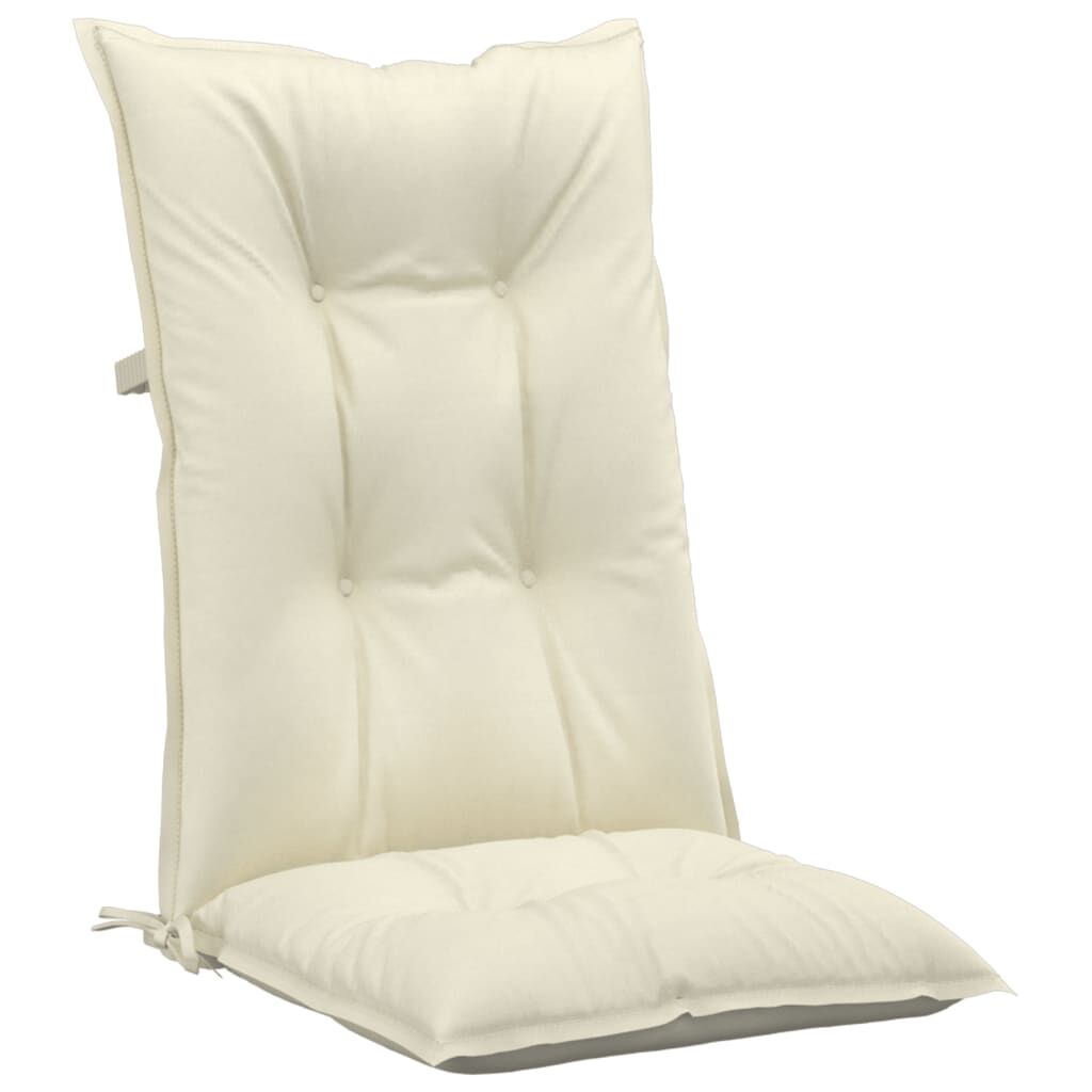 Garden Highback Chair Cushions 2 pcs Cream 120x50x7 cm Fabric Price