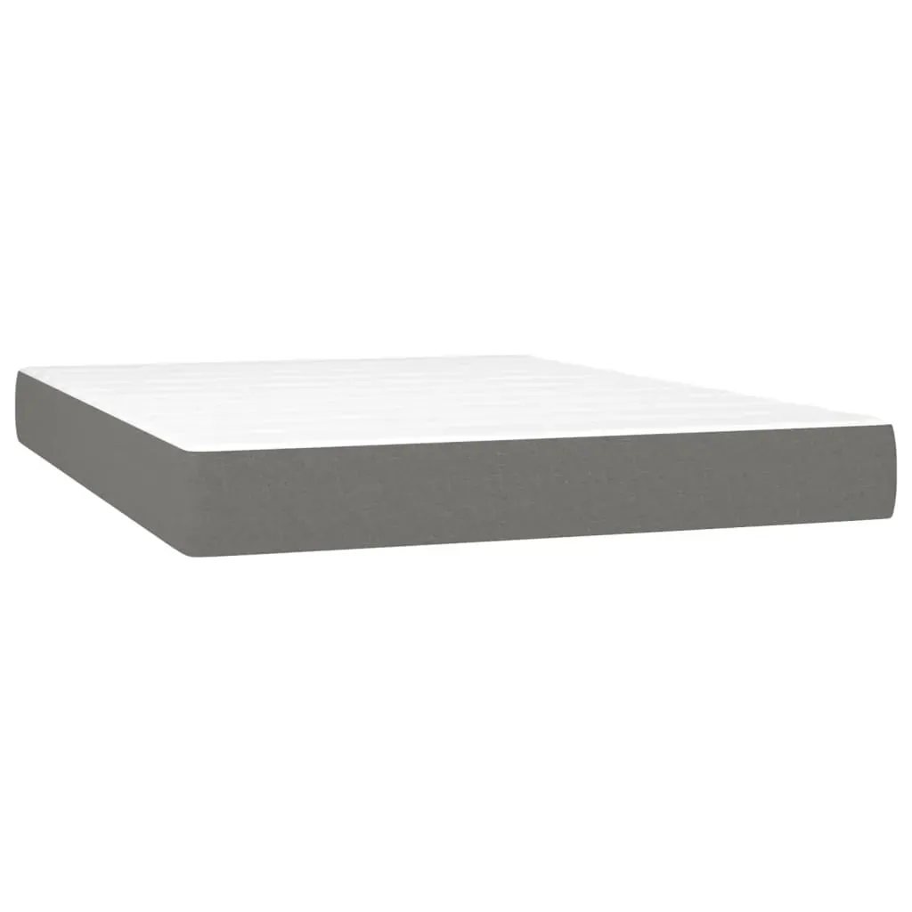 Box Spring Bed with Mattress Dark Grey 137x190 cm Fabric Price