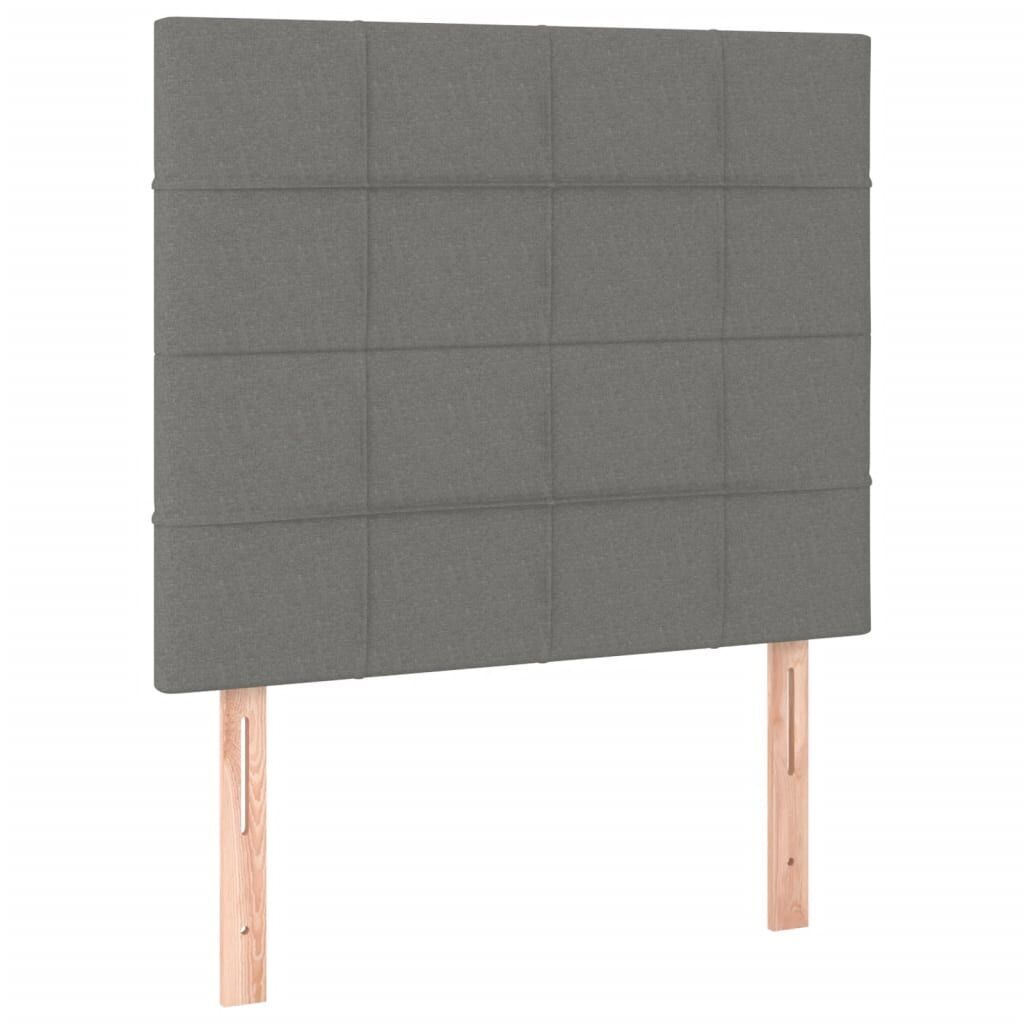 Box Spring Bed with Mattress Dark Grey 106x203 cm King Single Size Fabric Price