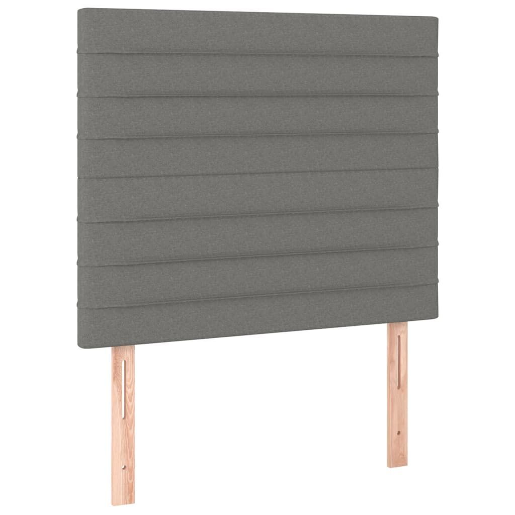 Box Spring Bed with Mattress Dark Grey 106x203 cm King Single Size Fabric Price