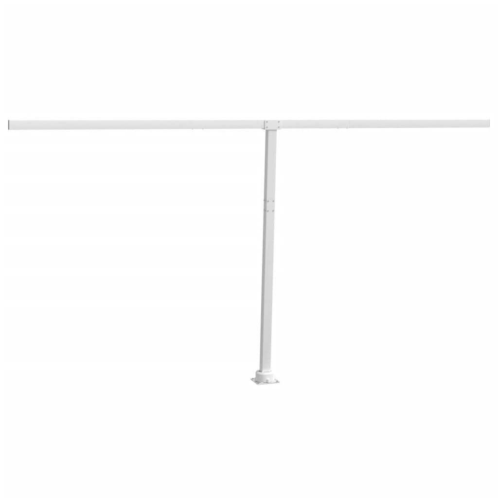 Awning Post Set White 450x245 cm Iron Price
