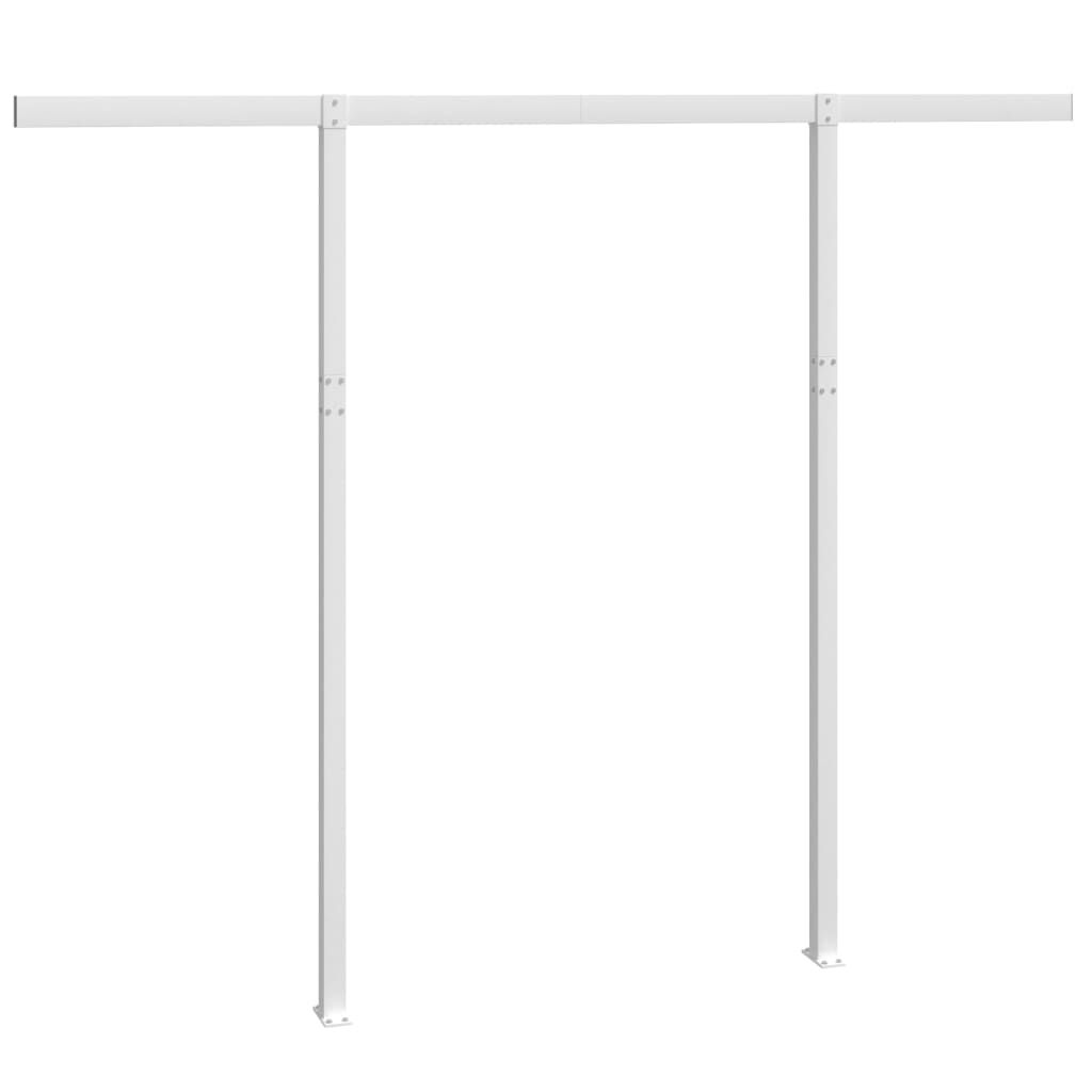 Awning Post Set White 300x245 cm Iron Price