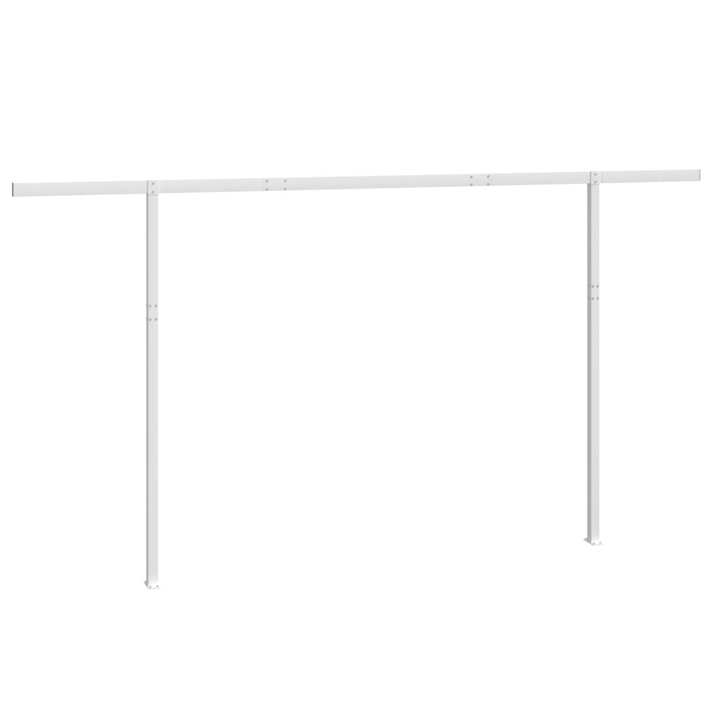 Awning Post Set White 450x245 cm Iron Price