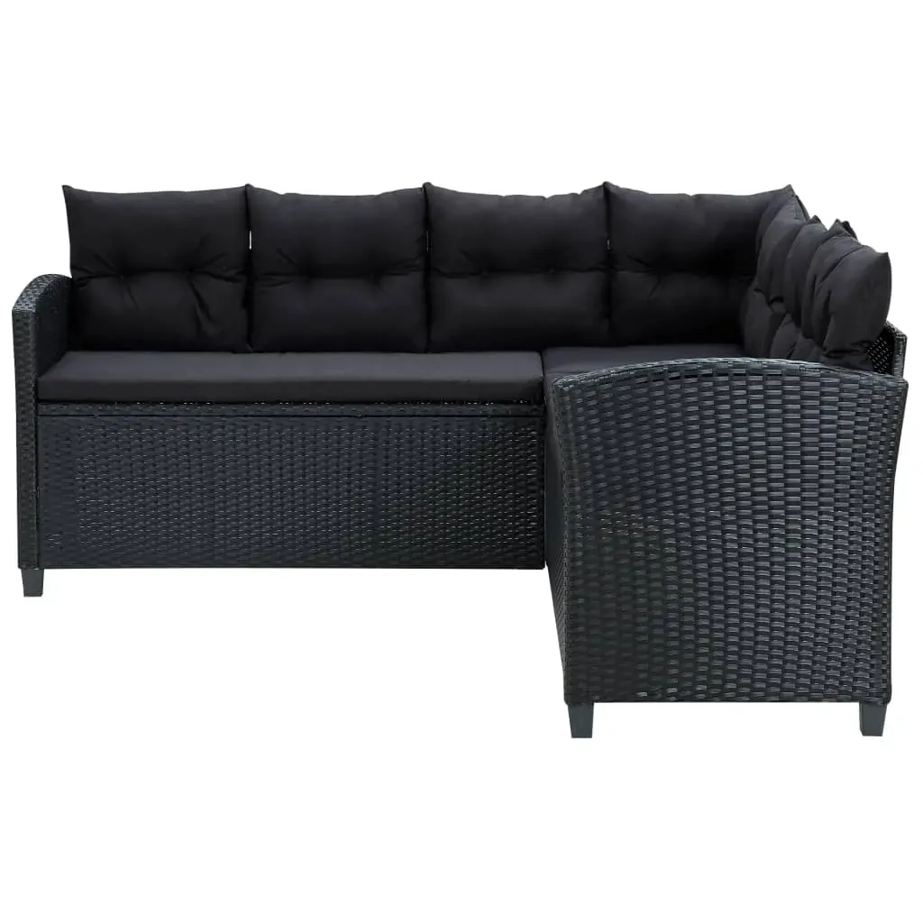 6 Piece Garden Lounge Set with Cushions Poly Rattan Black Price