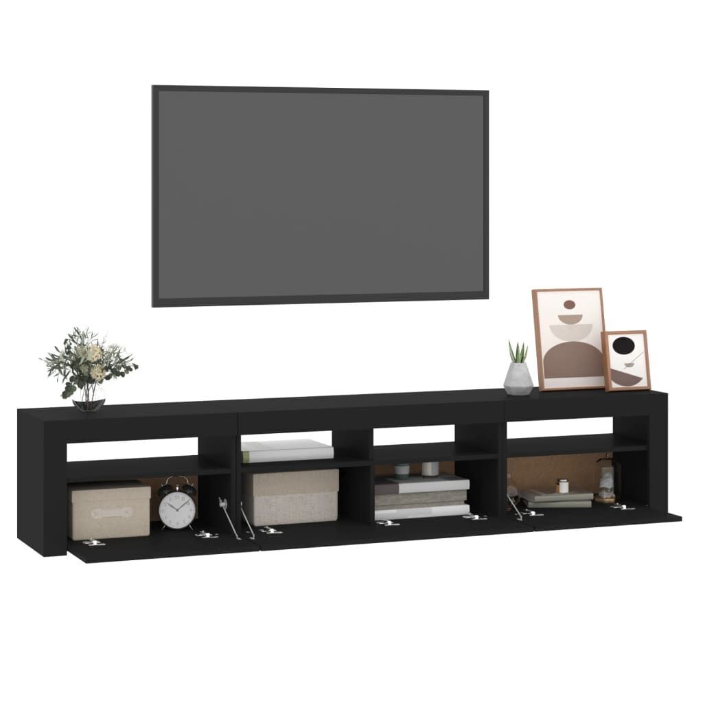 TV Cabinet with LED Lights Black 210x35x40 cm Price