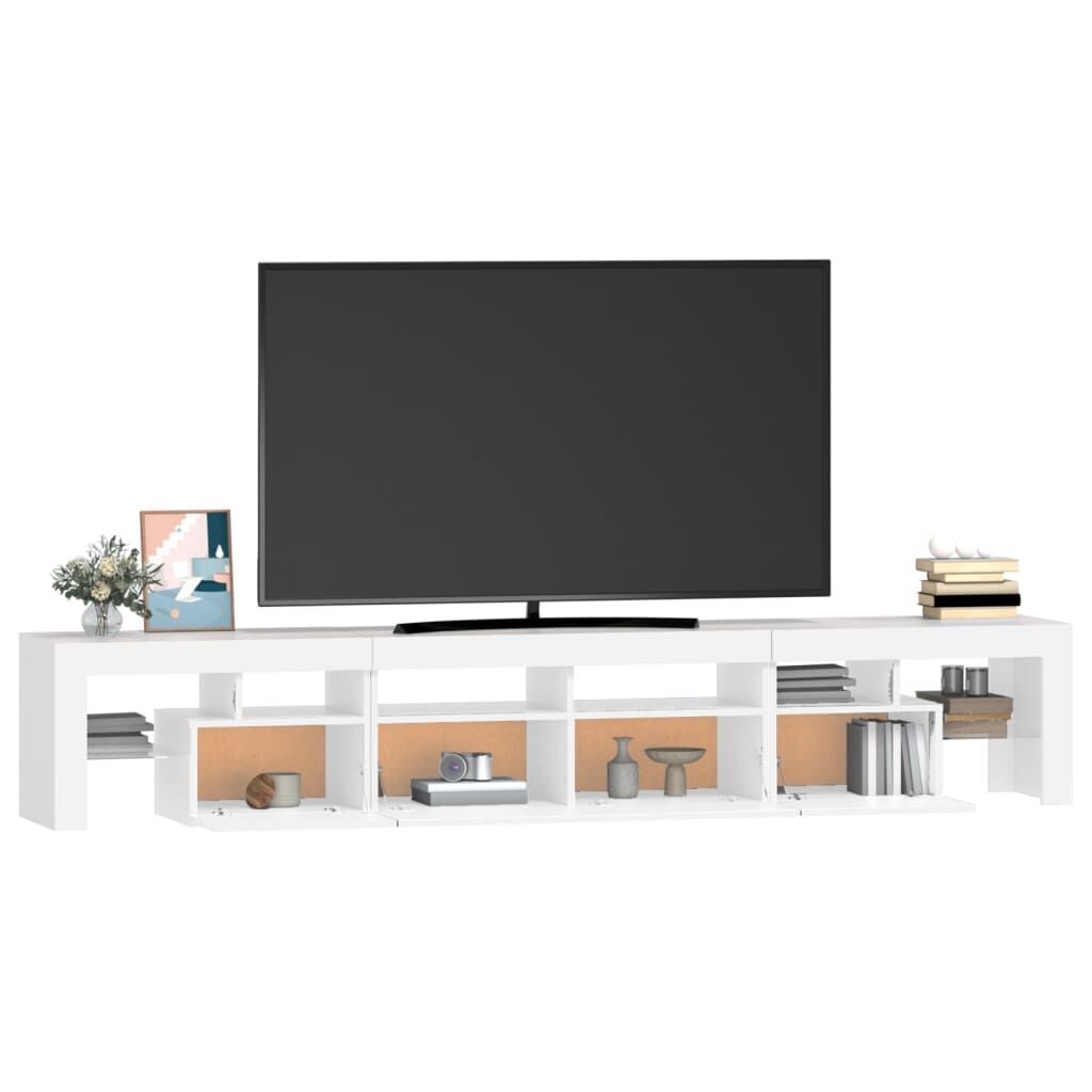TV Cabinet with LED Lights White 230x36.5x40 cm Price