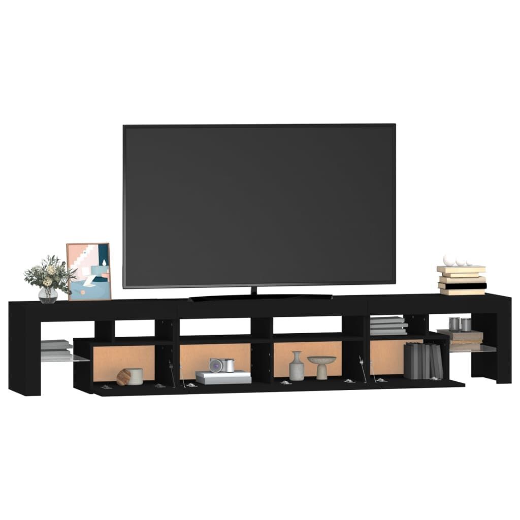 TV Cabinet with LED Lights Black 230x36.5x40 cm Price