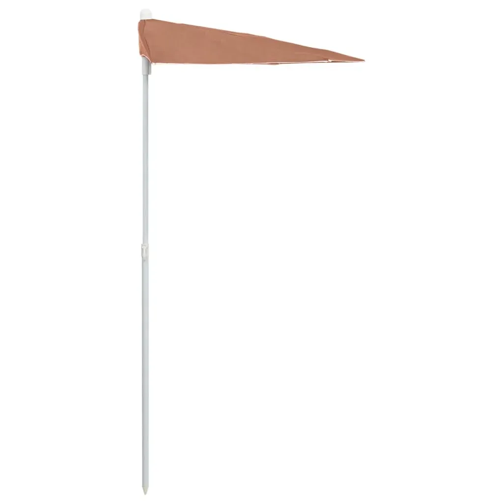 Garden Half Parasol with Pole 180x90 cm Terracotta Price