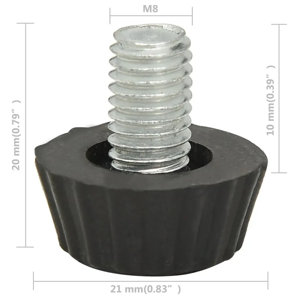 Adjustable Furniture Feet M8 18 pcs Black Price