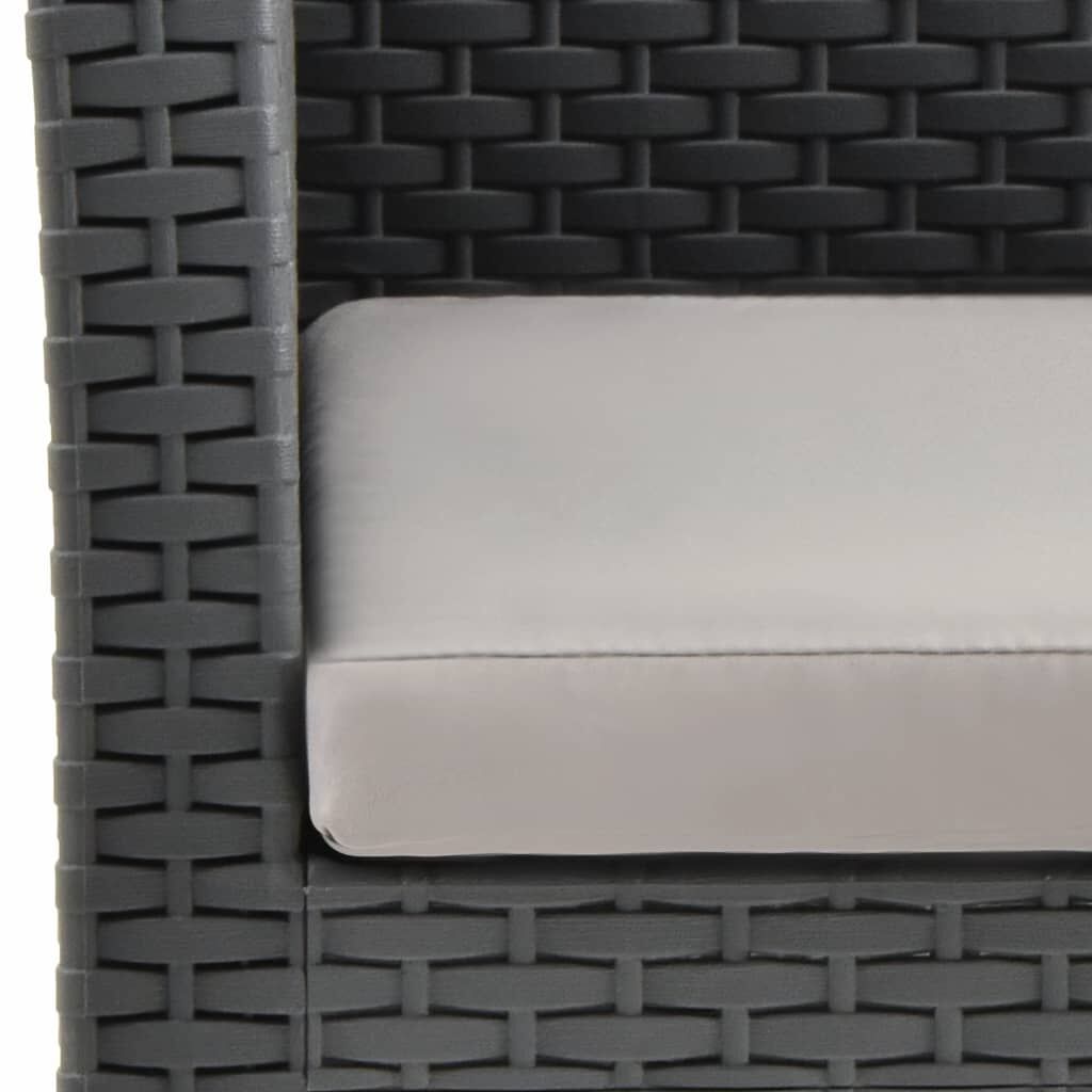 Garden Chair with Cushion PP Rattan Anthracite Price