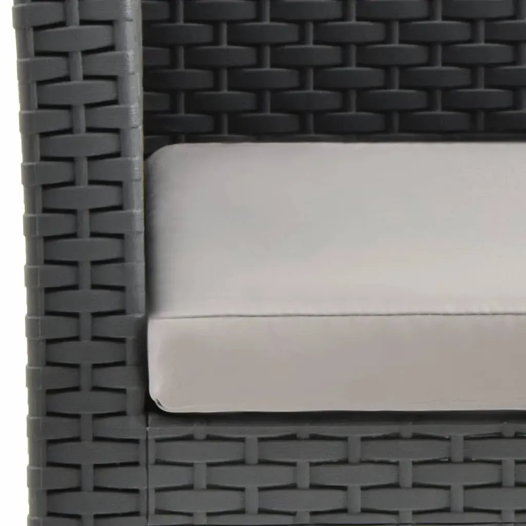 Garden Chair with Cushion Anthracite 63x65x76 cm PP Rattan Price
