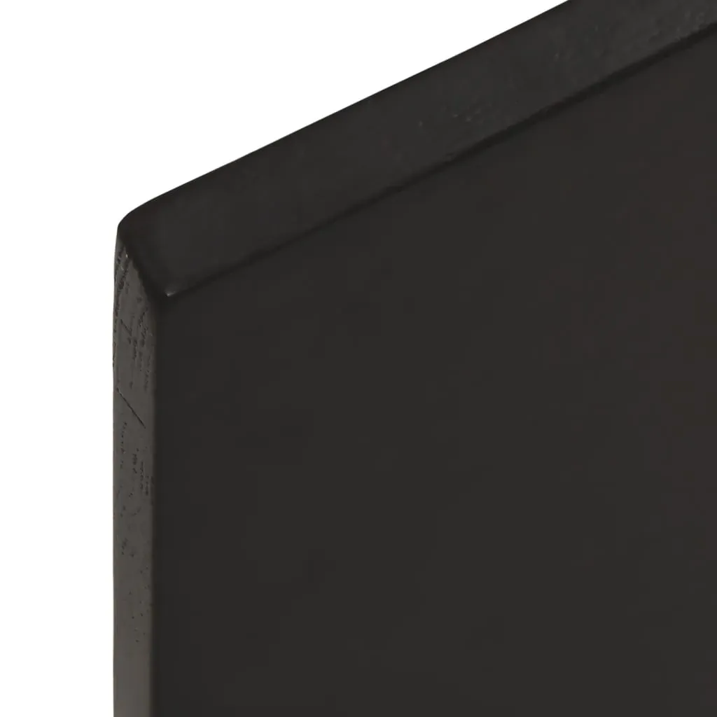 Table Top Dark Brown 80x40x2 cm Treated Solid Wood Oak Price