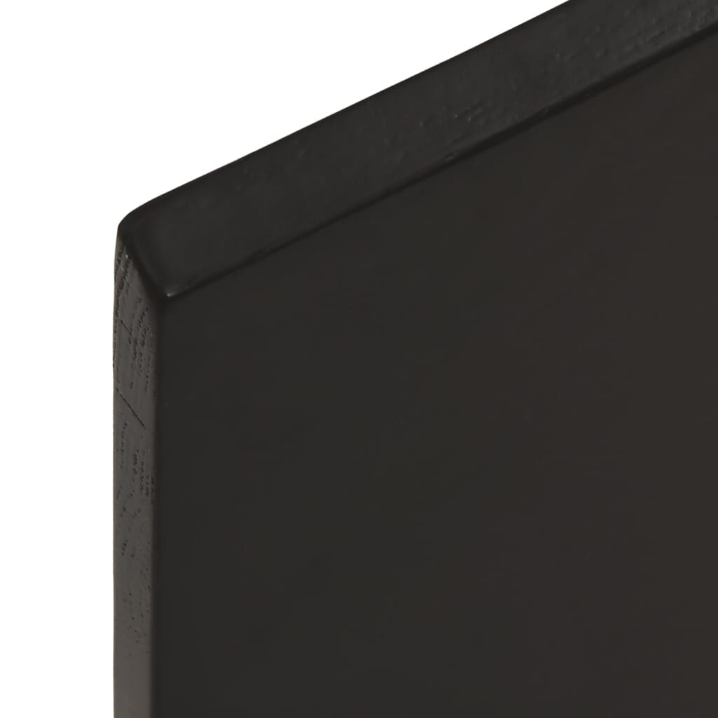 Table Top Dark Brown 100x40x2 cm Treated Solid Wood Oak Price