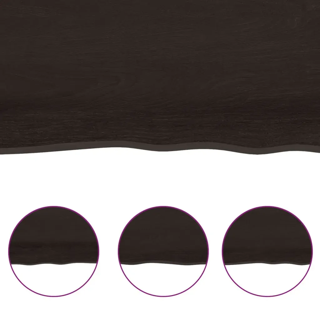 Table Top Dark Brown 160x60x4 cm Treated Solid Wood Oak Price