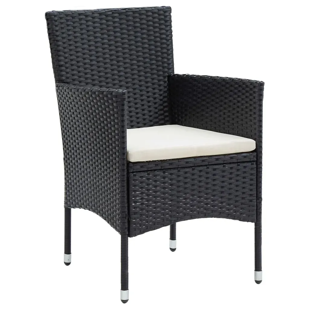 5 Piece Garden Dining Set with Cushions Black Price