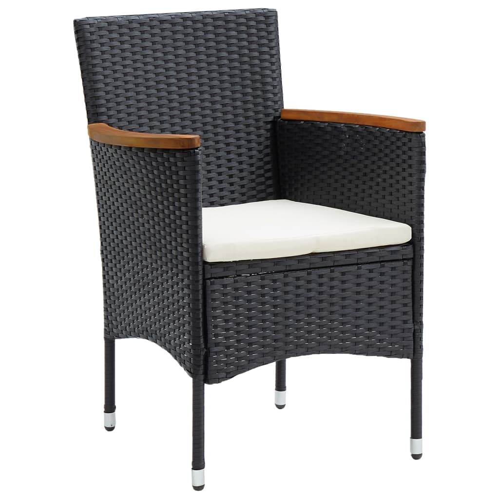 7 Piece Garden Dining Set with Cushions Black Price