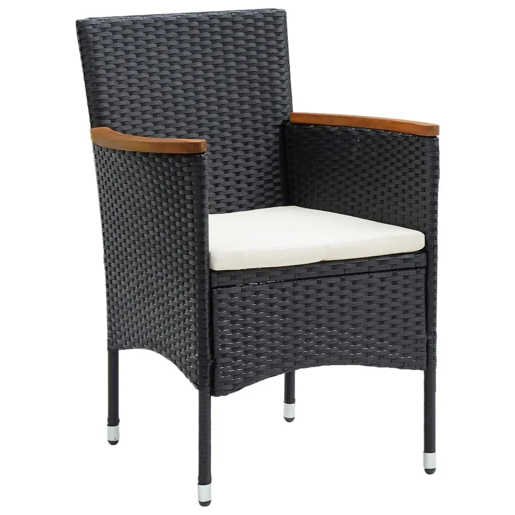 7 Piece Garden Dining Set with Cushions Black Price