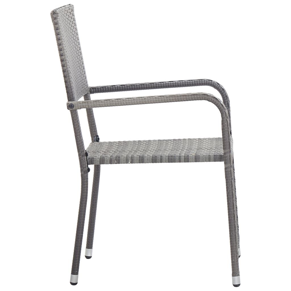 5 Piece Garden Dining Set Grey Poly Rattan Price