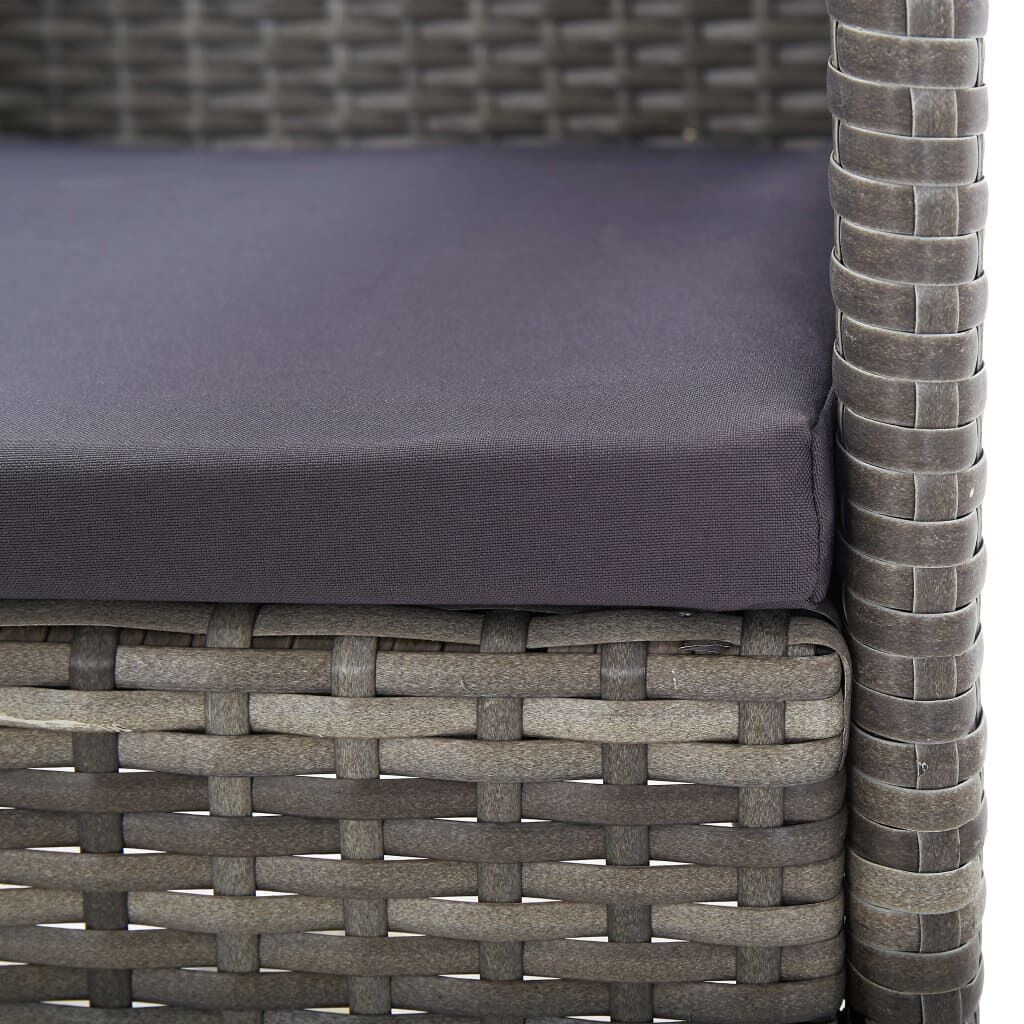 5 Piece Garden Dining Set with Cushions Anthracite Poly Rattan Price