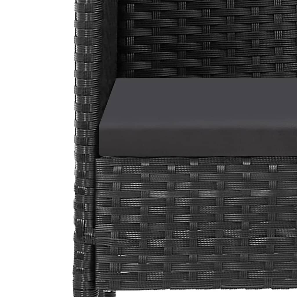 5 Piece Garden Dining Set with Cushions Black Poly Rattan Price