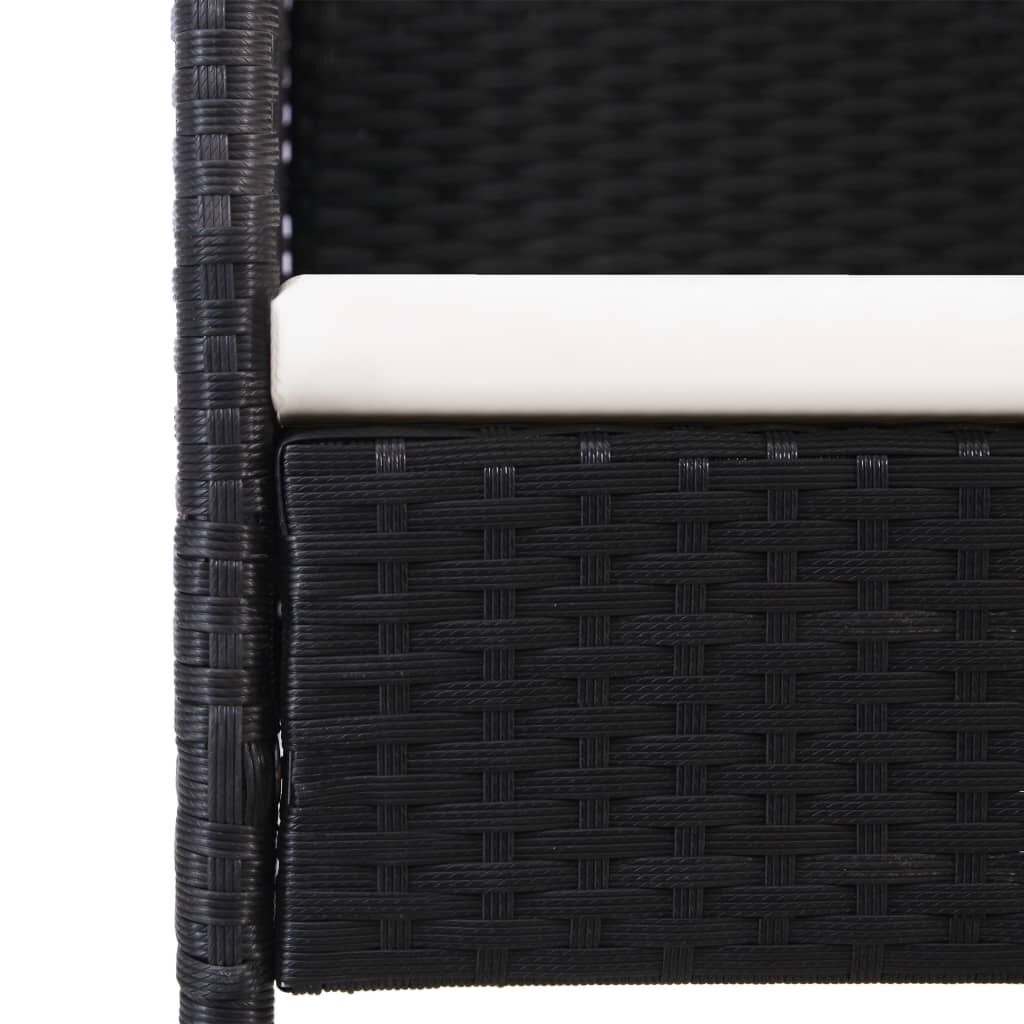 5 Piece Garden Dining Set with Cushions Black Poly Rattan Price