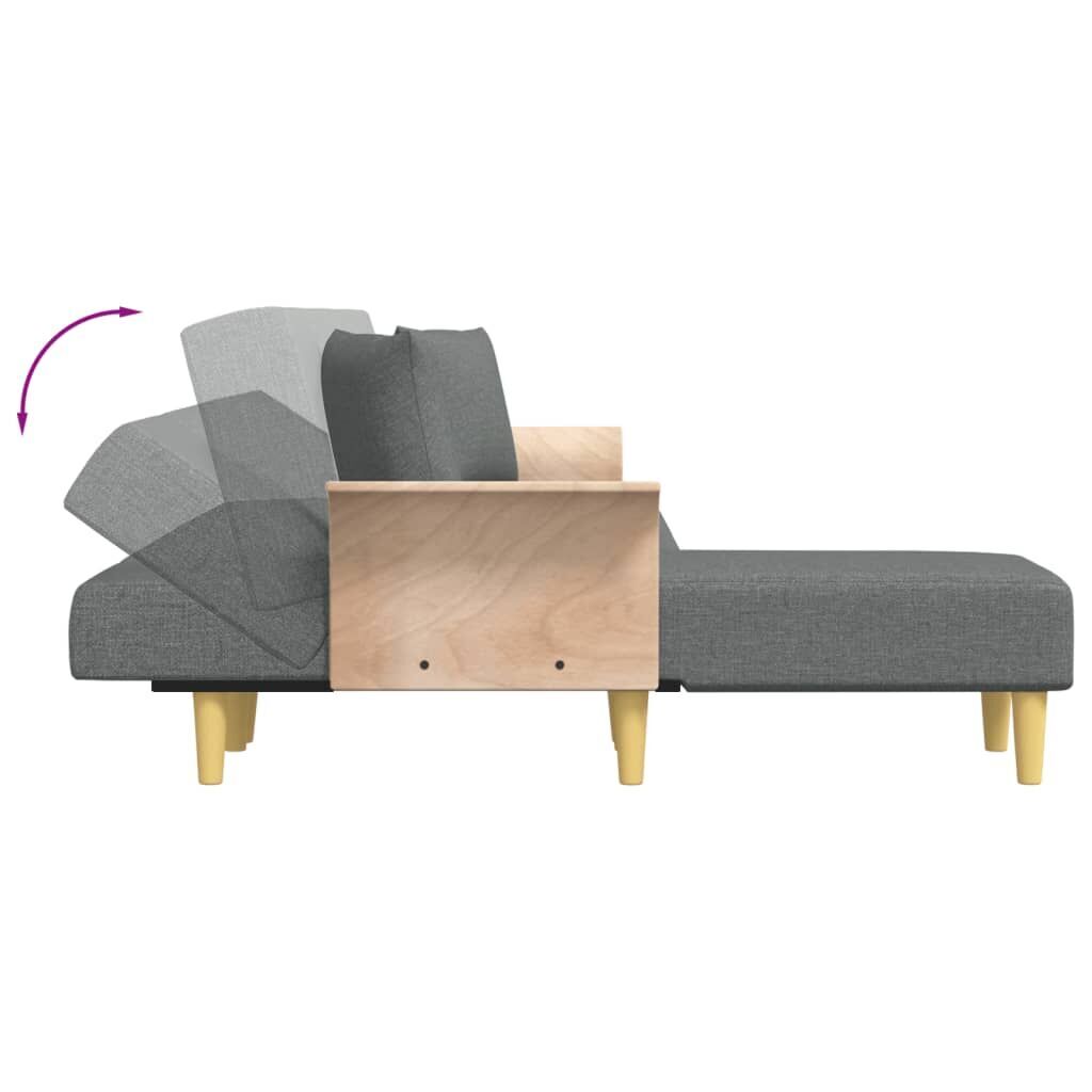 L-shaped Sofa Bed Dark Grey 279x140x70 cm Fabric Price