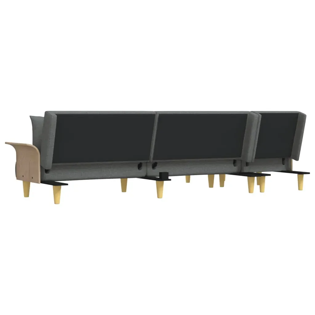L-shaped Sofa Bed Dark Grey 279x140x70 cm Fabric Price