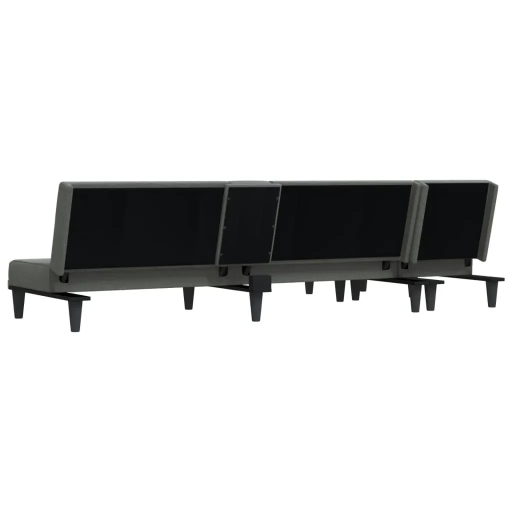 L-shaped Sofa Bed Dark Grey 255x140x70 cm Fabric Price