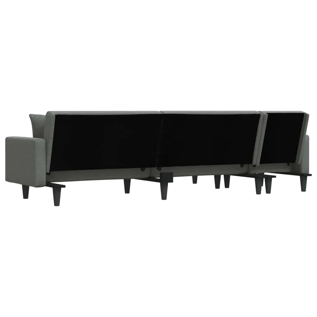 L-shaped Sofa Bed Dark Grey 275x140x70 cm Fabric Price