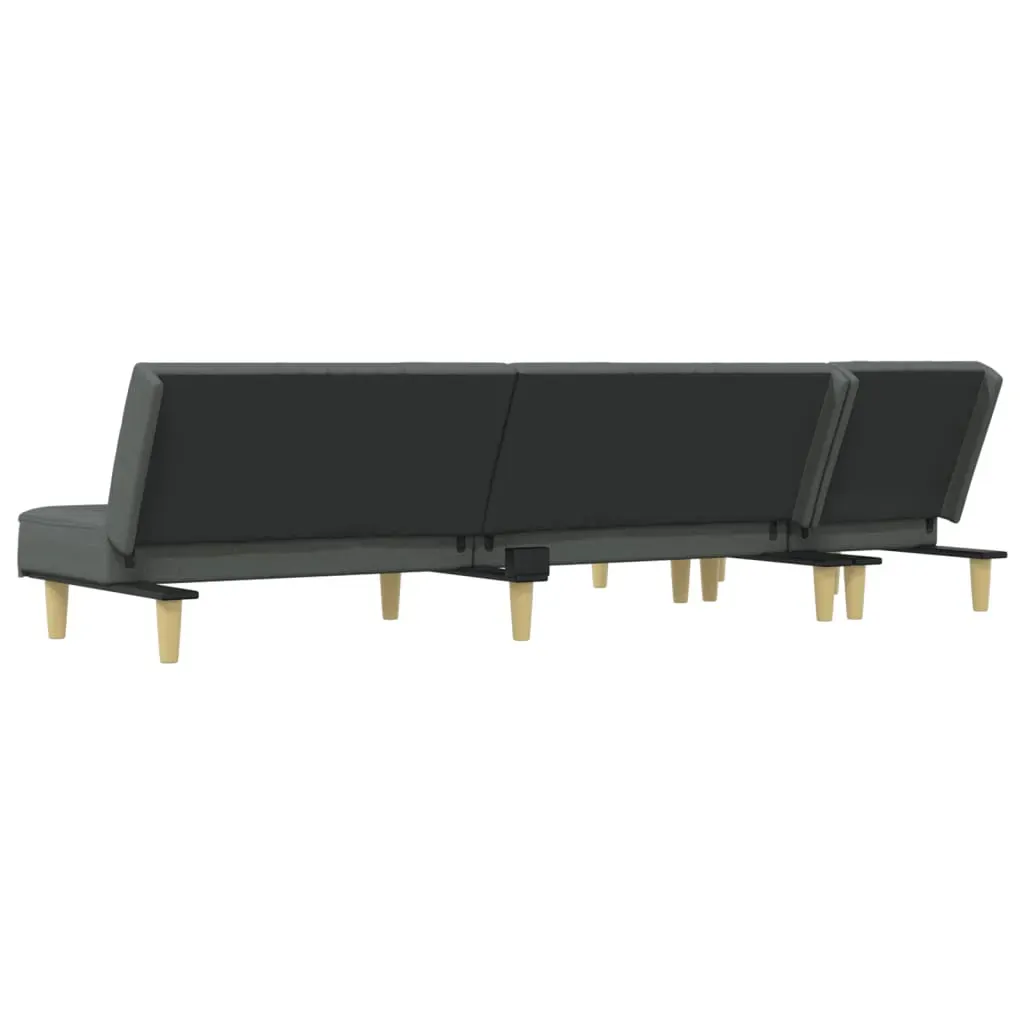 L-shaped Sofa Bed Dark Grey 255x140x70 cm Fabric Price