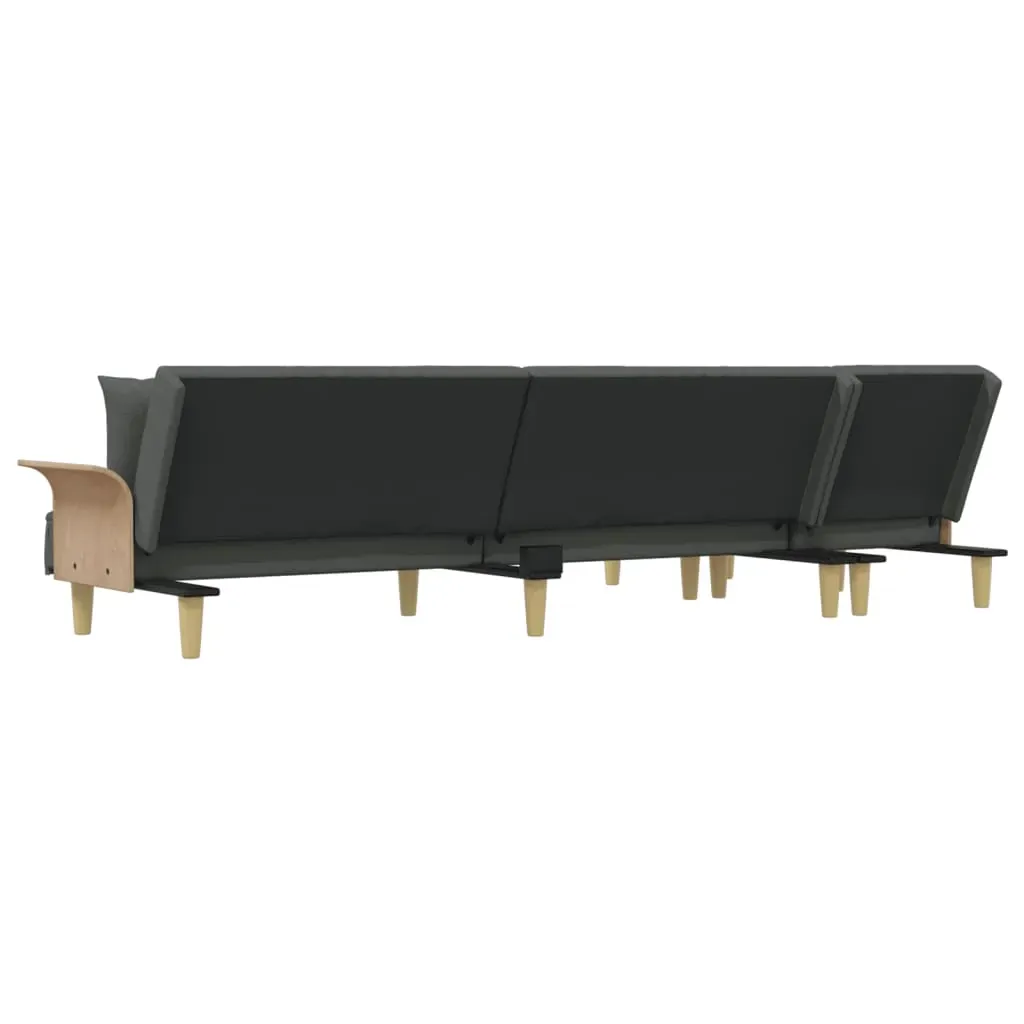 L-shaped Sofa Bed Dark Grey 279x140x70 cm Fabric Price