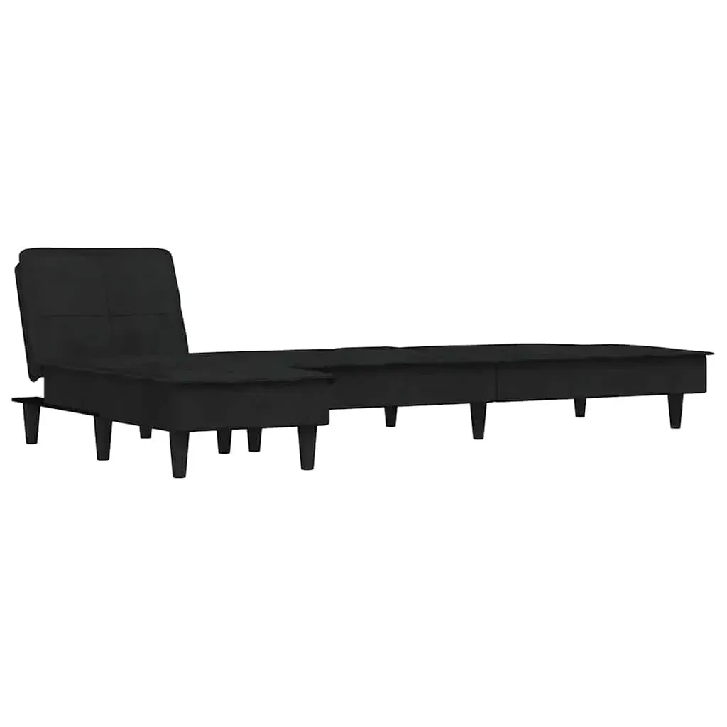 L-shaped Sofa Black 255x140x70 cm Velvet Price