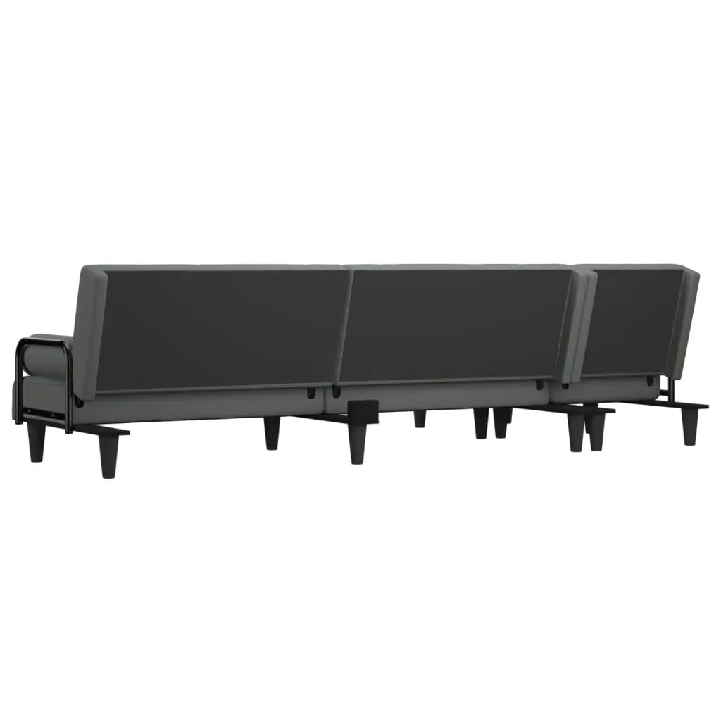 L-shaped Sofa Bed Dark Grey 260x140x70 cm Fabric Price
