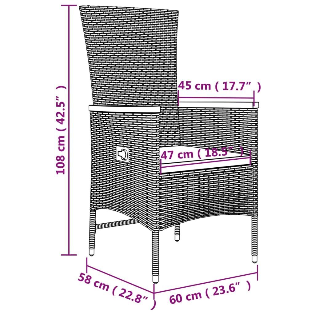 3 Piece Garden Lounge Set Grey Poly Rattan&Solid Wood Acacia Price
