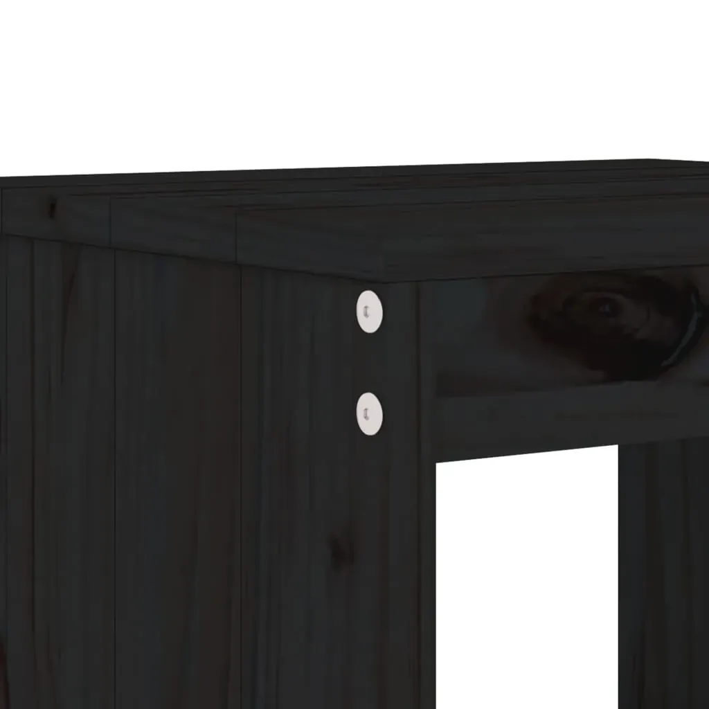 3 Piece Garden Bar Set Black Solid Wood Pine Price