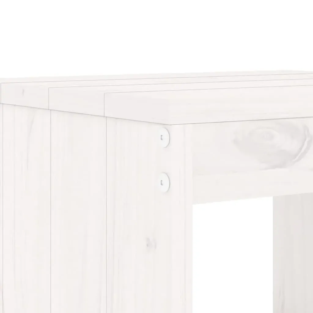 7 Piece Garden Bar Set White Solid Wood Pine Price