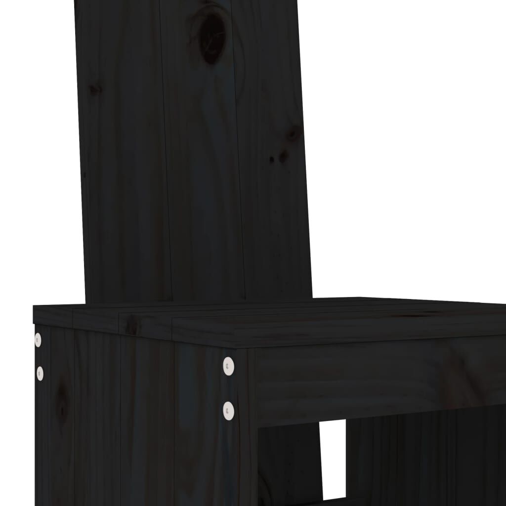 3 Piece Garden Bar Set Black Solid Wood Pine Price