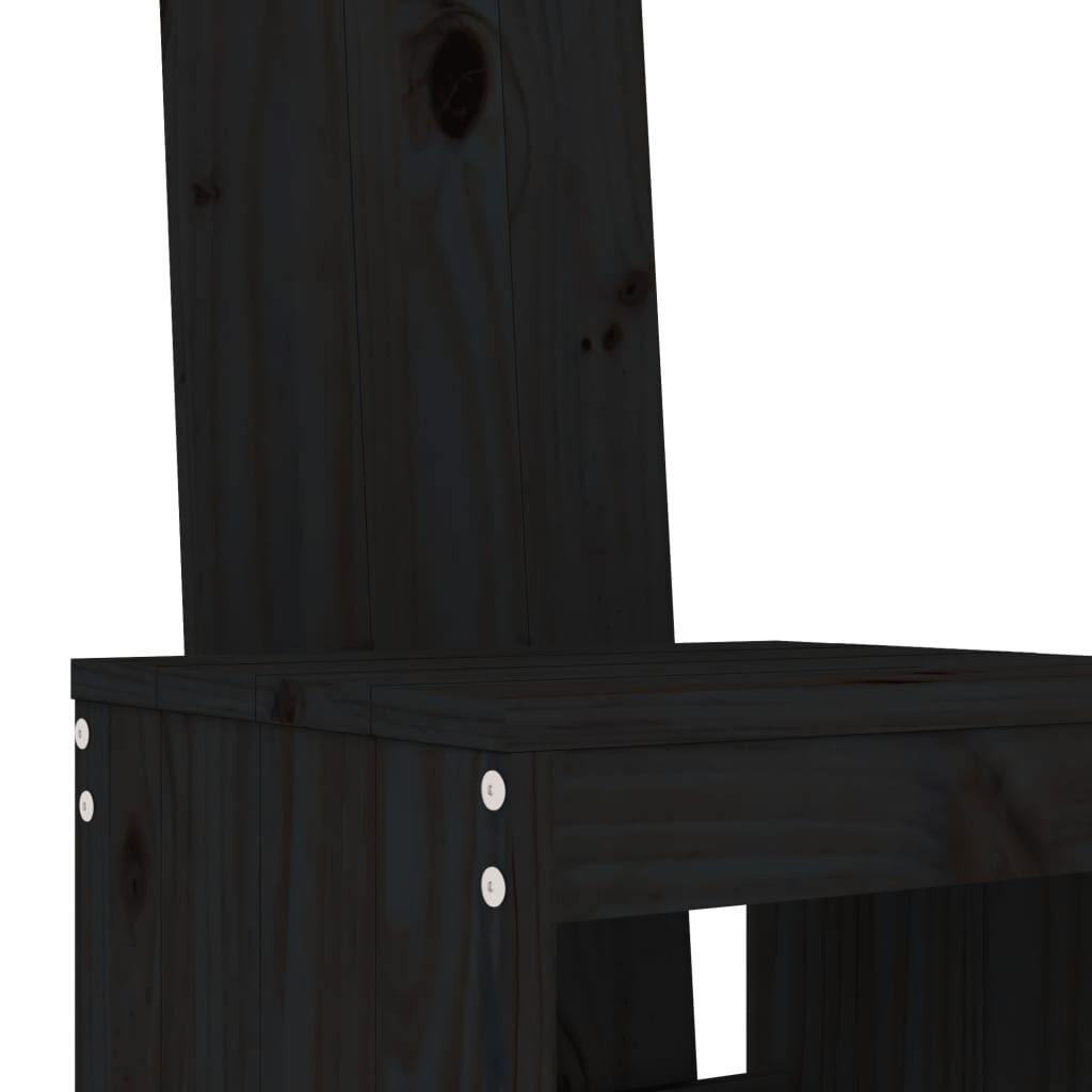 5 Piece Garden Bar Set Black Solid Wood Pine Price