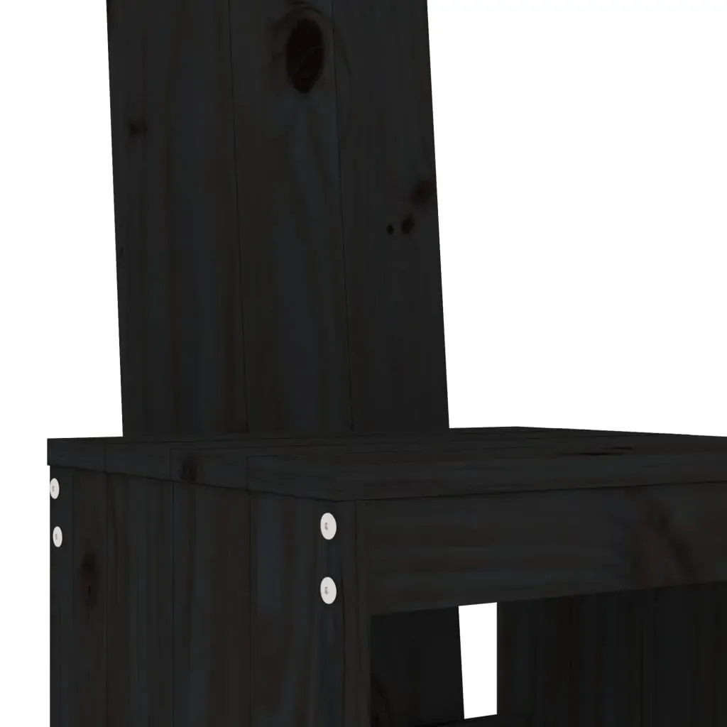 5 Piece Garden Bar Set Black Solid Wood Pine Price
