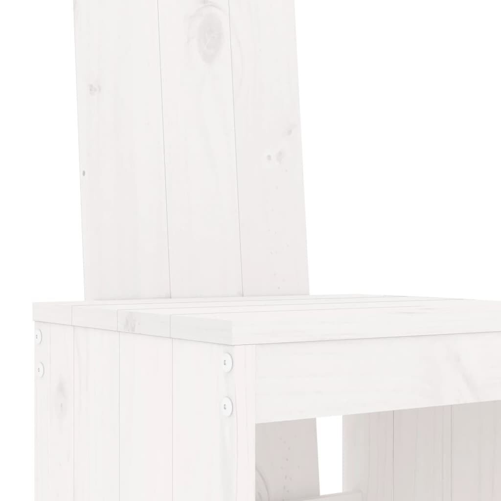 7 Piece Garden Bar Set White Solid Wood Pine Price