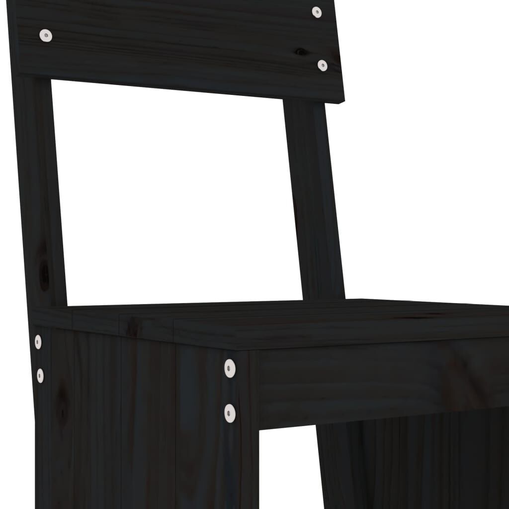 3 Piece Garden Bar Set Black Solid Wood Pine Price