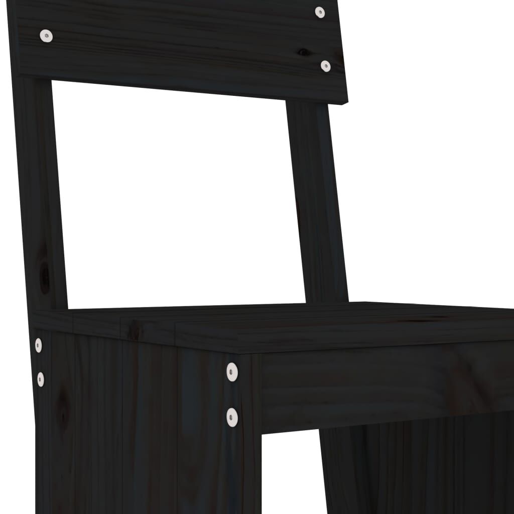5 Piece Garden Bar Set Black Solid Wood Pine Price