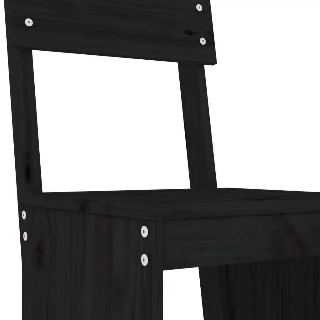5 Piece Garden Bar Set Black Solid Wood Pine Price