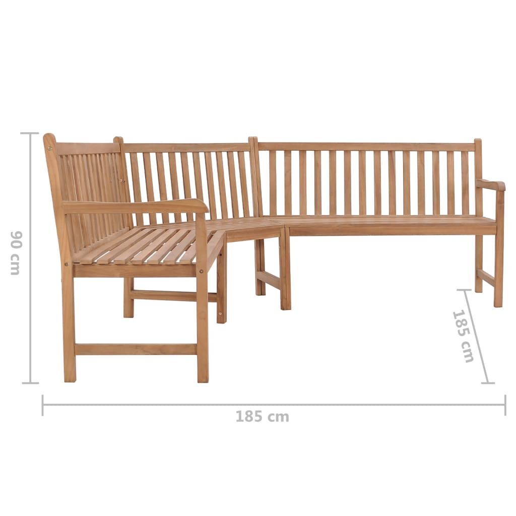 Garden Corner Bench 185x185x90 cm Solid Teak Wood Price