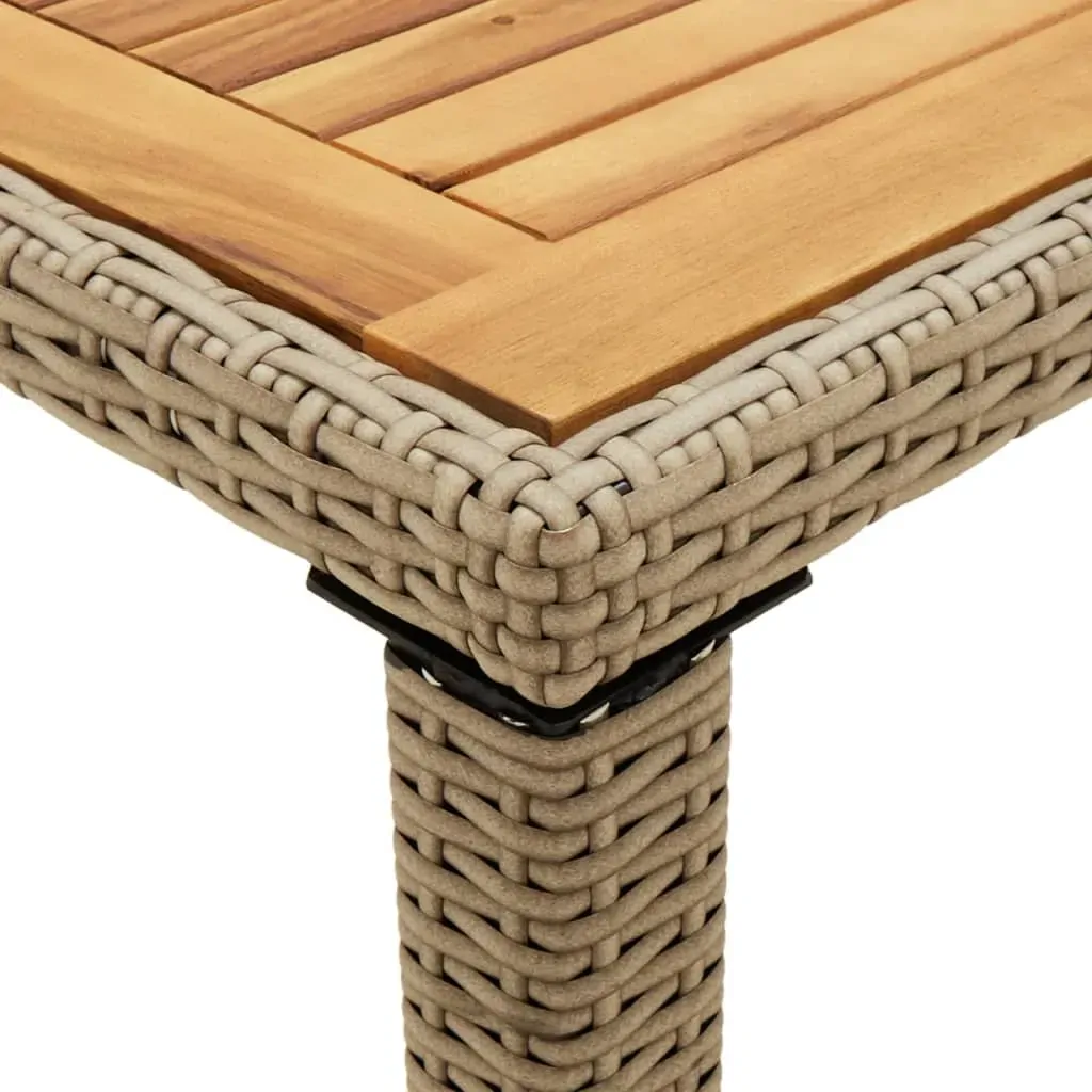 Garden Table Beige 123x60x74 cm Poly Rattan&Solid Wood Acacia Price