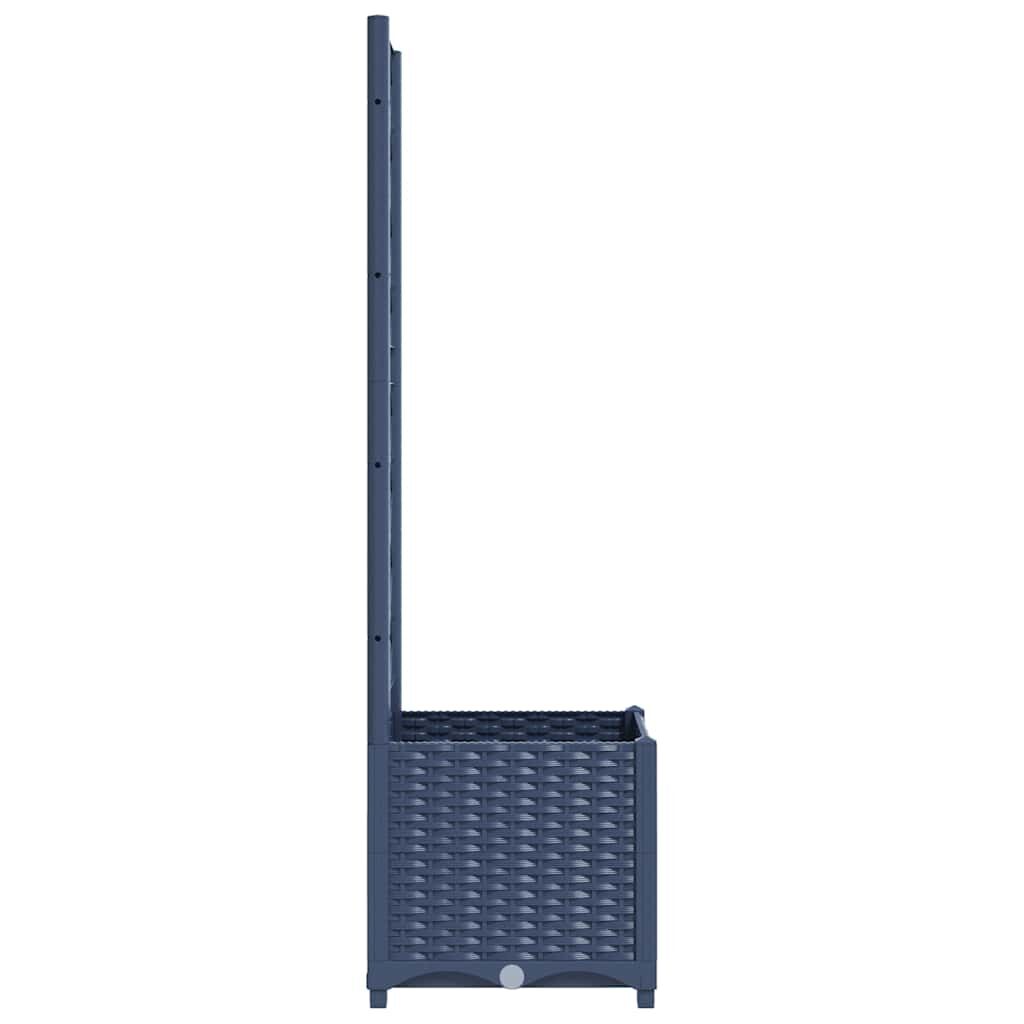 Garden Planter with Trellis Blue Grey 40x40x136 cm PP Price
