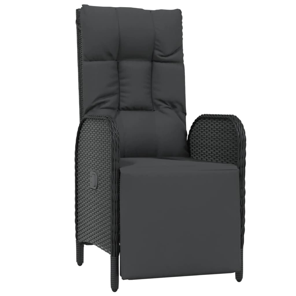 5 Piece Garden Dining Set with Cushions Black Poly Rattan Price