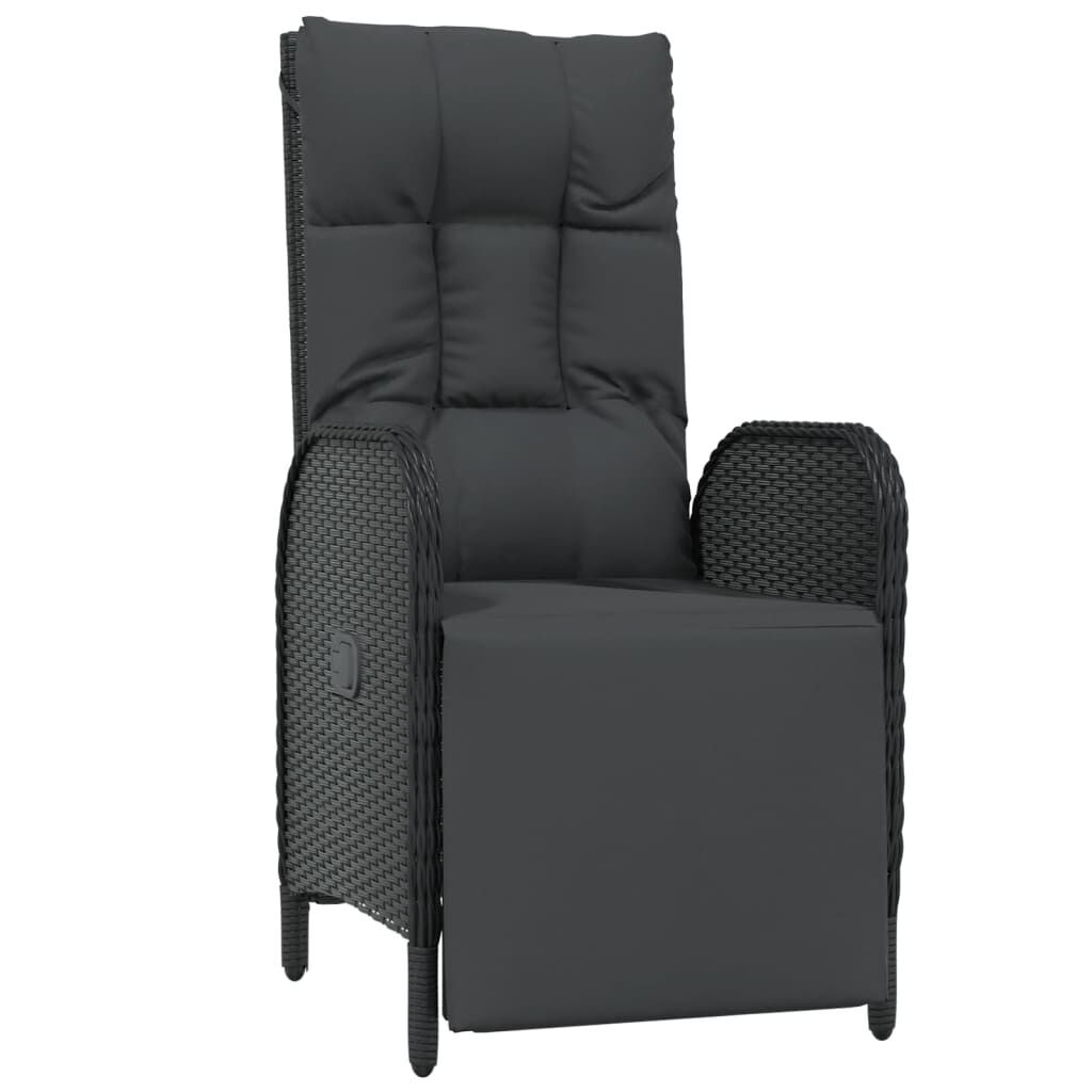 9 Piece Garden Dining Set with Cushions Black Poly Rattan Price